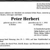 Herbert Peter 1916-1993 Todesanzeige